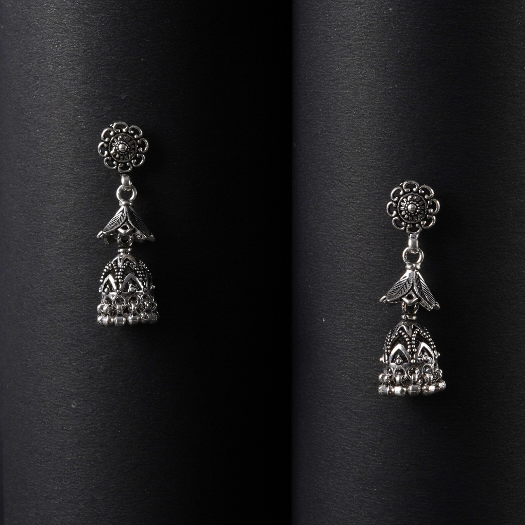 Elegant Oxidised Jhumka Earrings