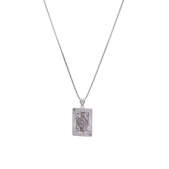 Silver Pendant- Lucky King of Diamonds