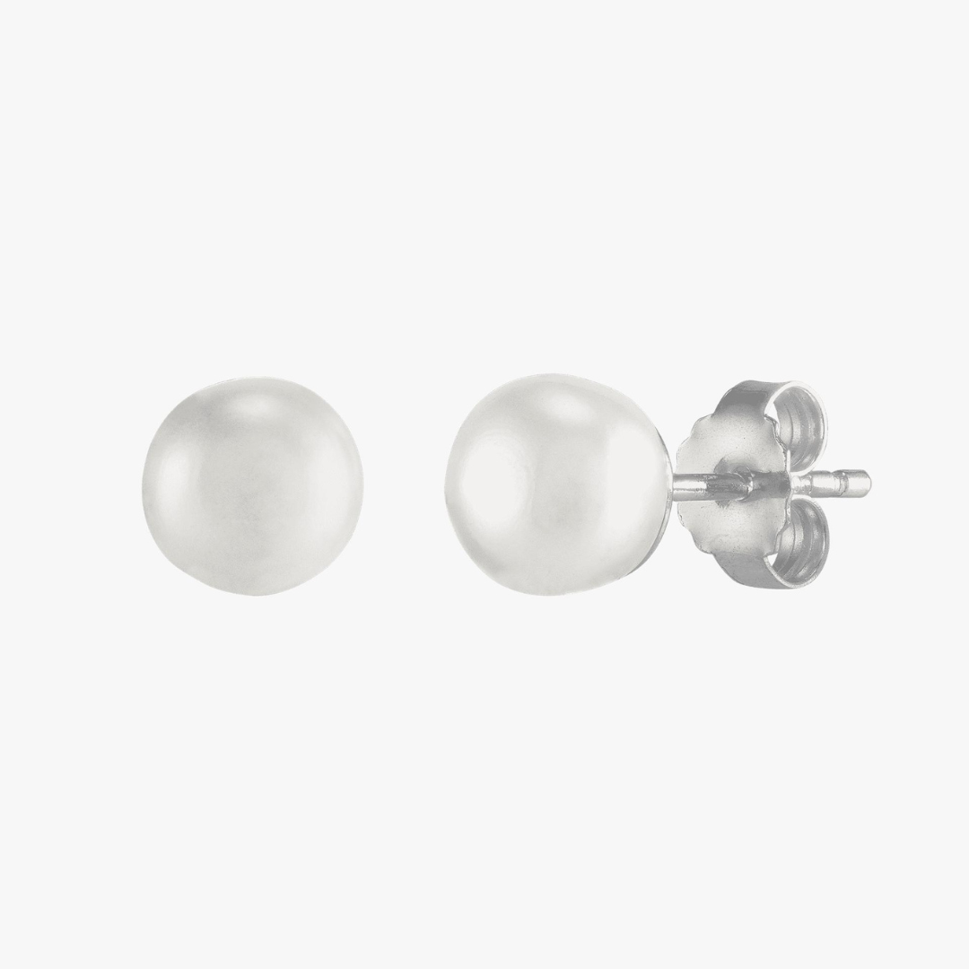 Silver Freshwater Pearl Studs