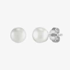 Silver Freshwater Pearl Studs