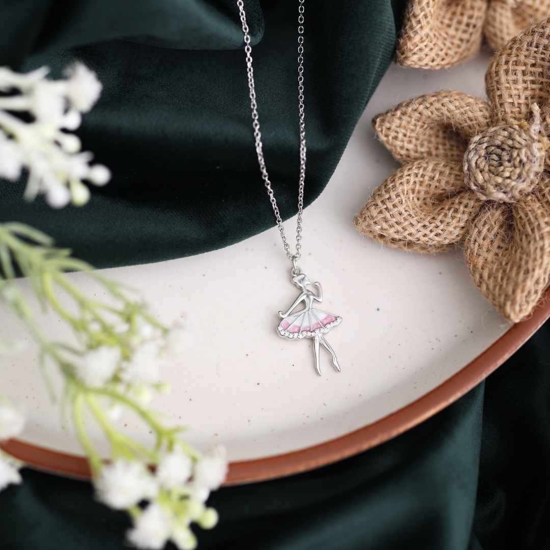 Silver Dancing Ballerina Chain Pendant