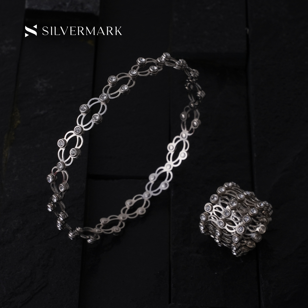 925 Sterling Silver Adjustable Supple Ring Bracelet  Silveradda