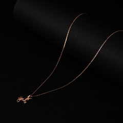 Solid Rose Gold Unicorn Chain Pendant