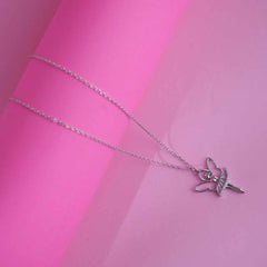 Silver Ballerina Dancing Doll Chain Pendant