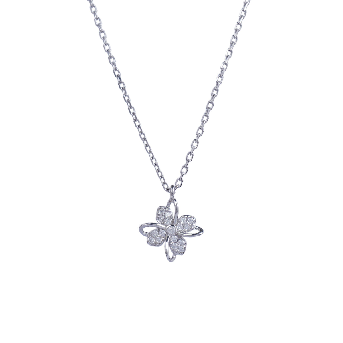 Silver Flower Snowflake Chain Pendant