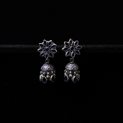 Oxidised Silver Jhumka Earrings