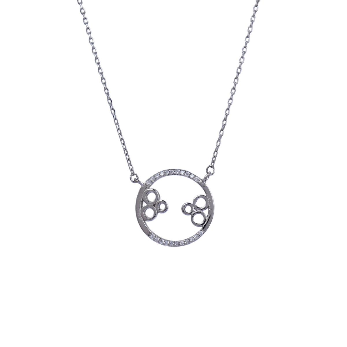 Silver Interlinked Circles Chain Pendant