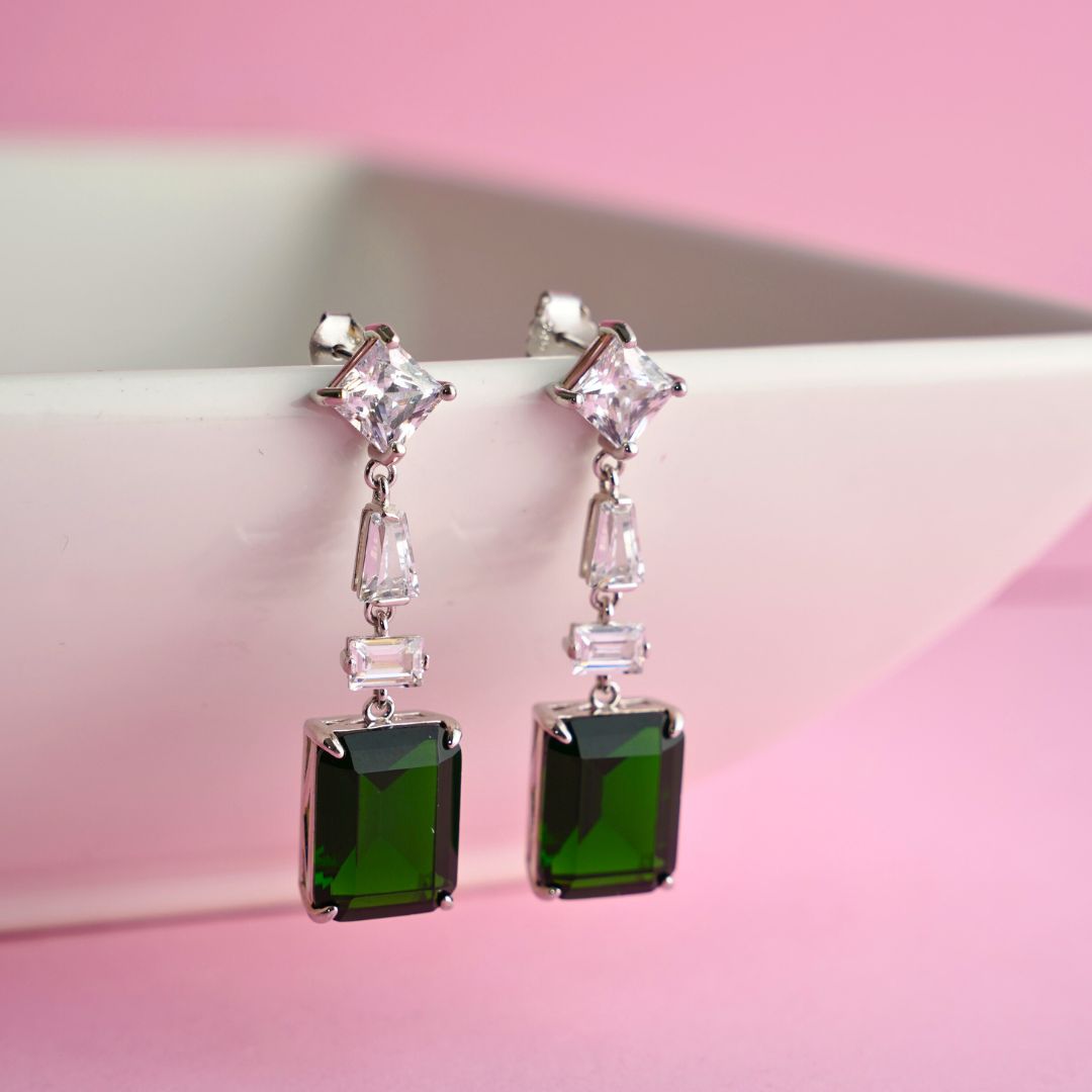 Green Drop Earrings