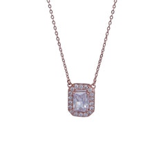 Silver Square Chain Pendant Set