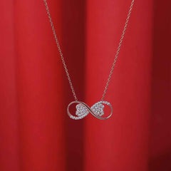 Silver Infinity Heart Chain Pendant