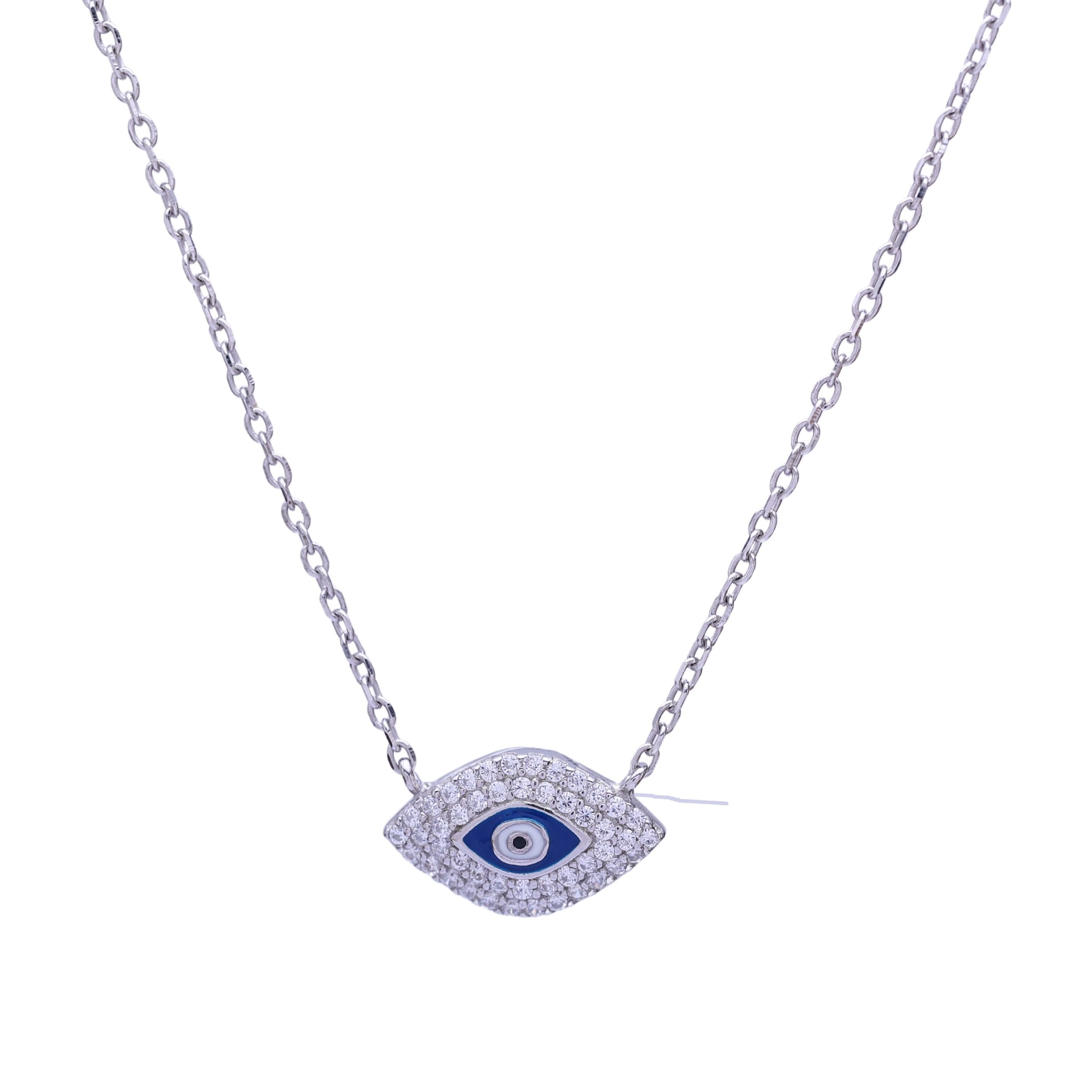 Silver Evil Eye Chain Pendant