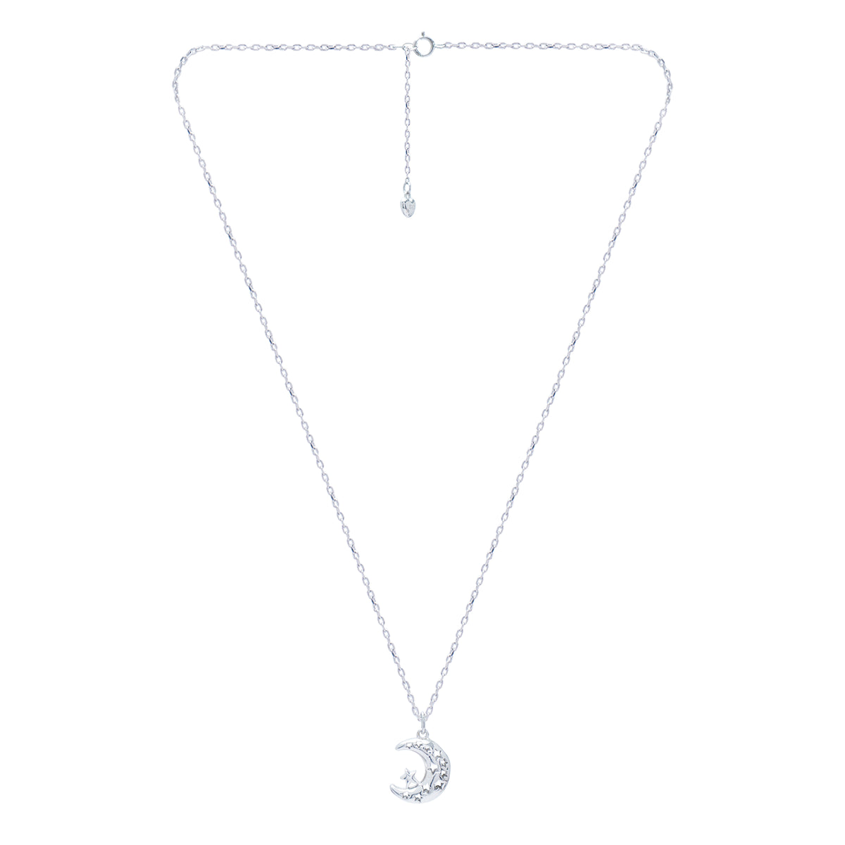 Silver Moon & Star Chain Pendant