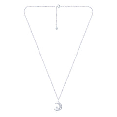 Silver Moon & Star Chain Pendant