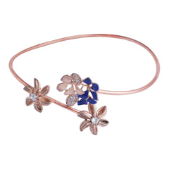 Silver Blue Floral Bracelet