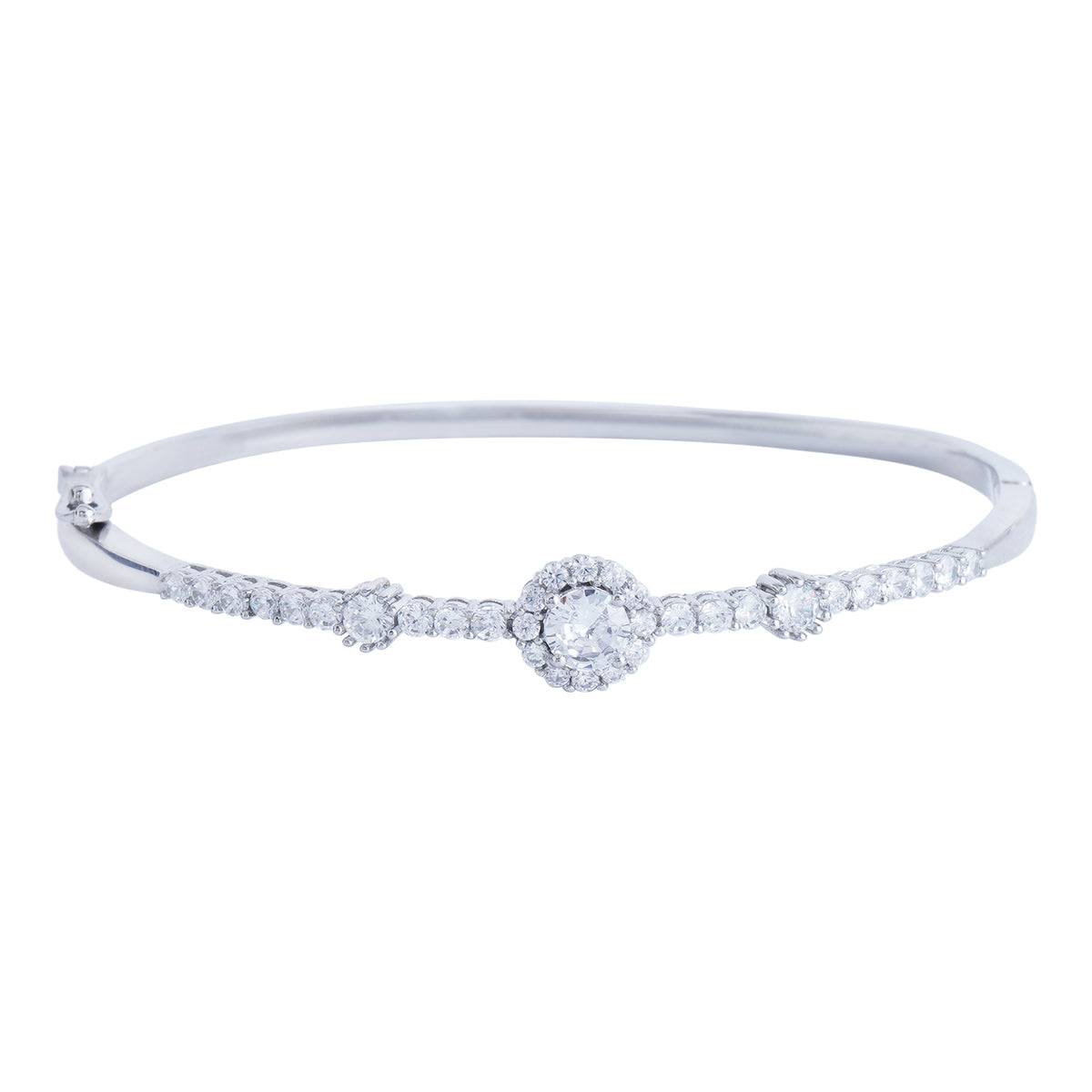 Silver single flower bracelet