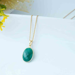 Silver Green Chain Pendant