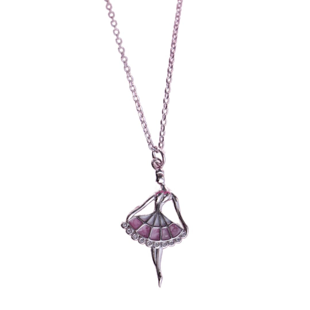 Silver Dancing Ballerina Chain Pendant