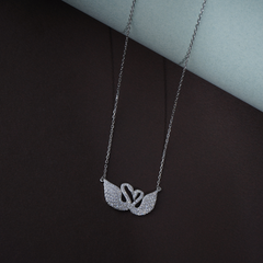 Couple Swan silver nacklace