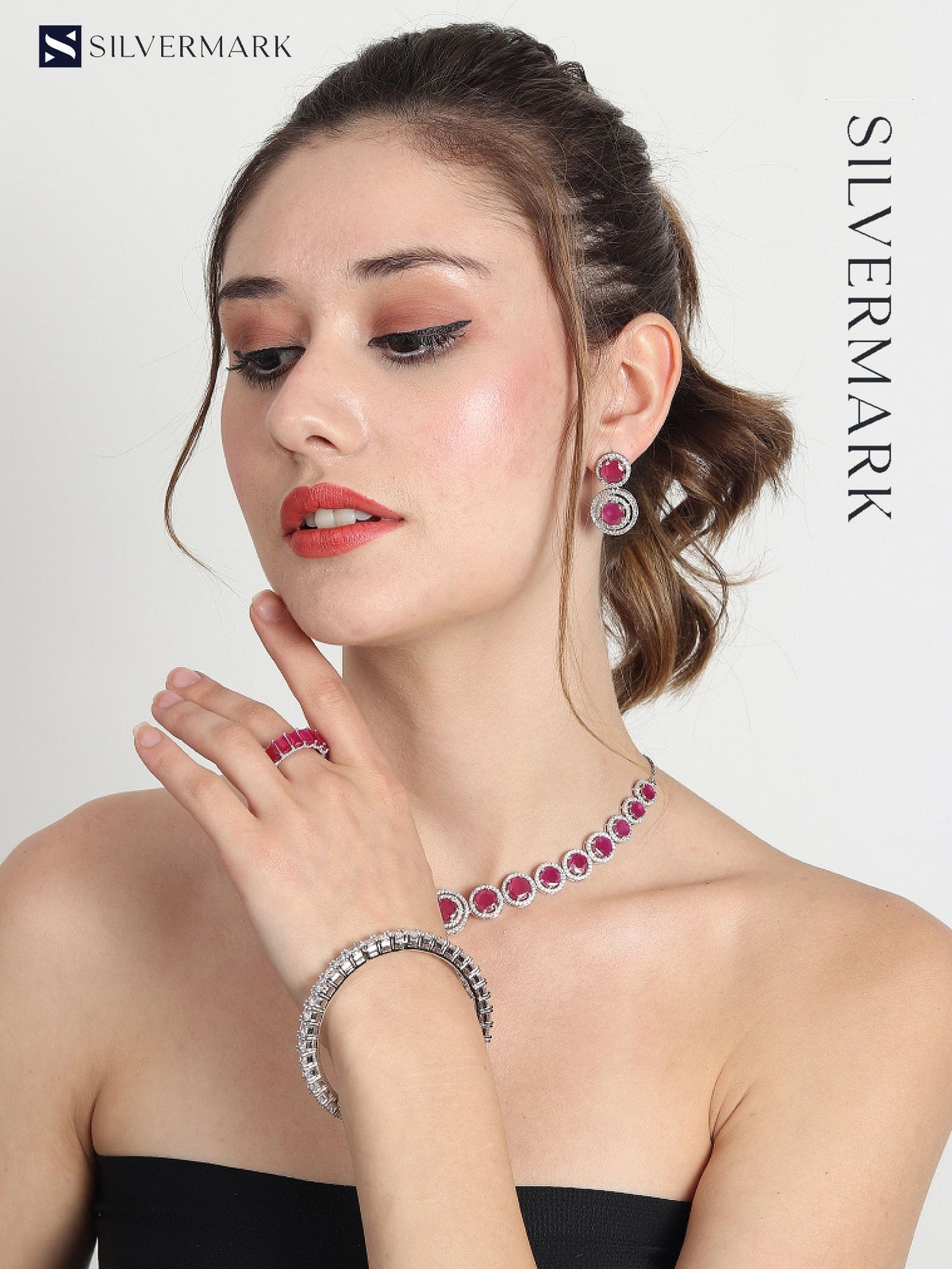 Swarvoski and Ruby Necklace