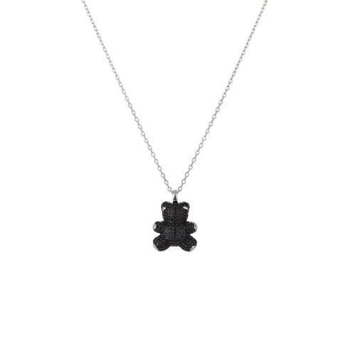 Cute Sterling Silver Teddy Bear Pendant - silvermark