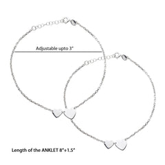 You & Me, Connecting The Hearts Anklet - silvermark