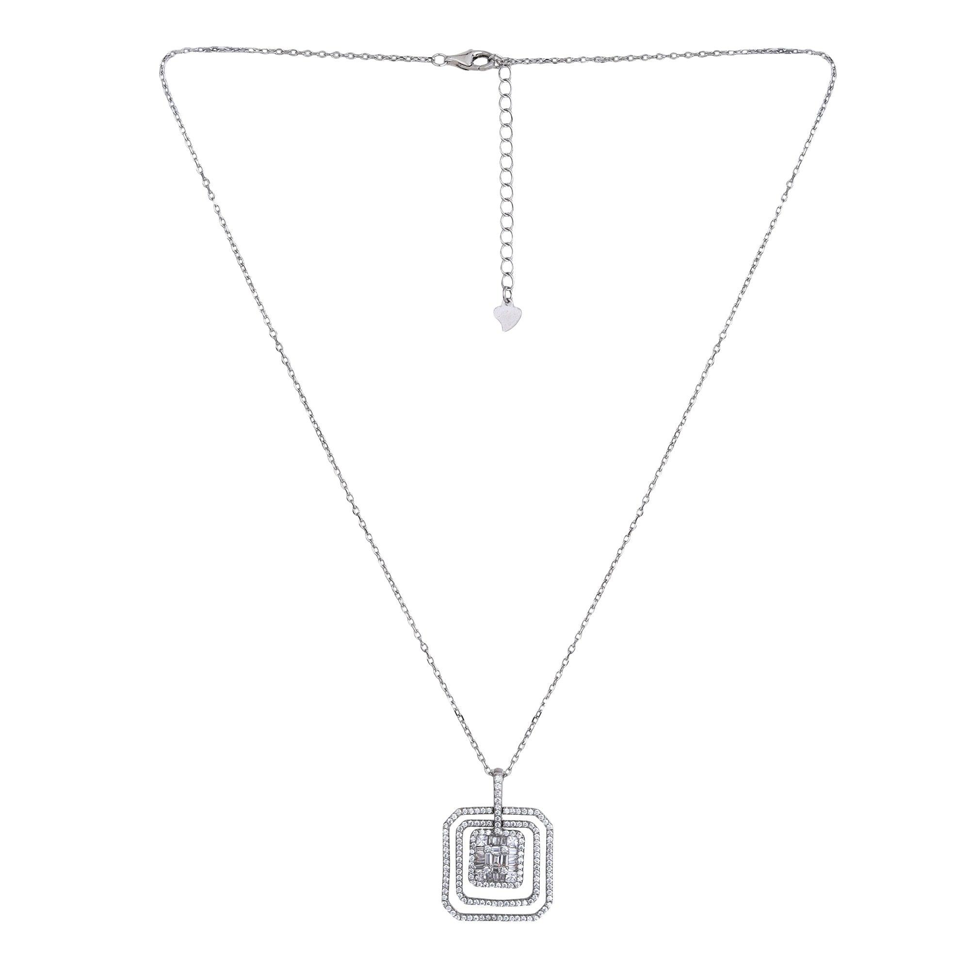 Swarvoski Baguette Pendant - silvermark