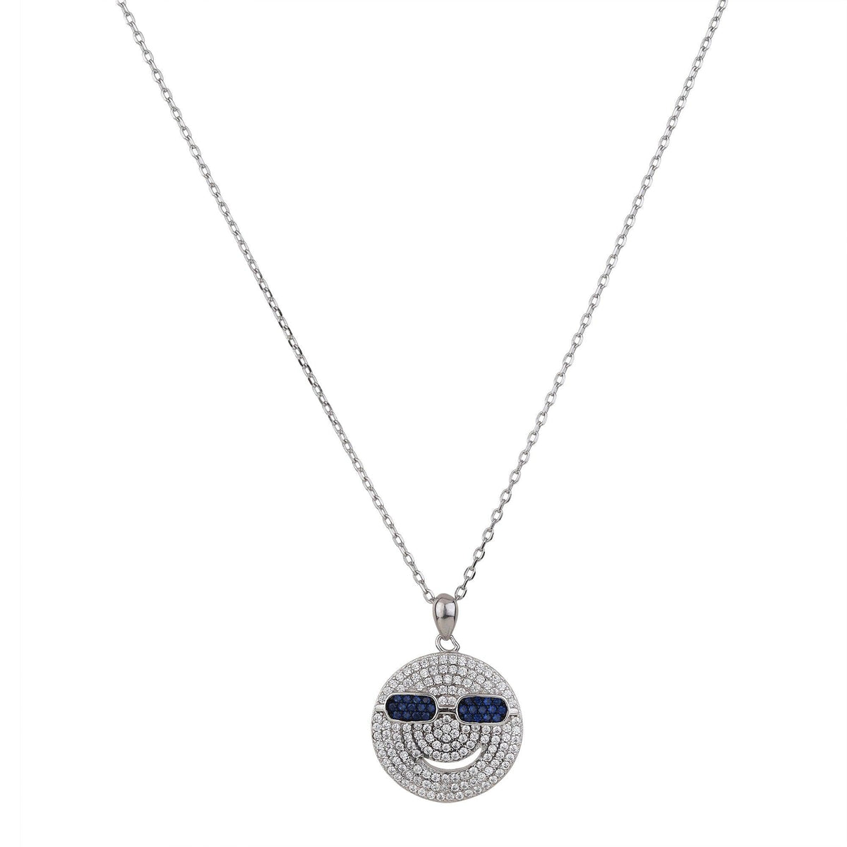 Silver Iced Emoji Pendant - silvermark