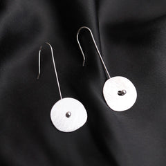 Silver Circular Disc Earrings - silvermark