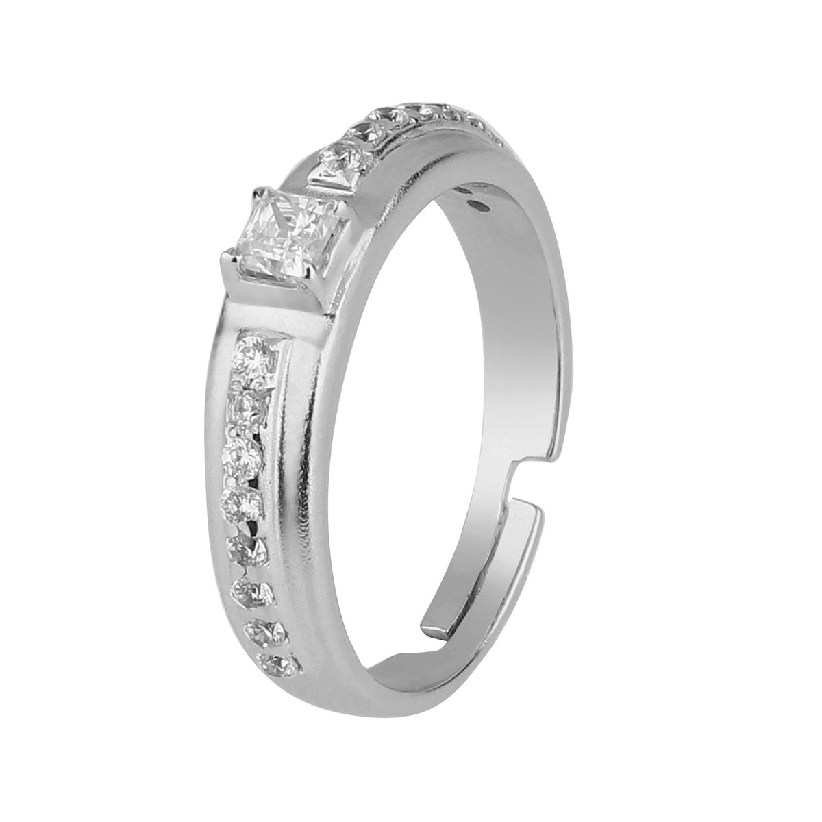 Silver Sparkling Crown Ring - silvermark