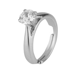 Silver Zircon Studded Grace Ring - silvermark