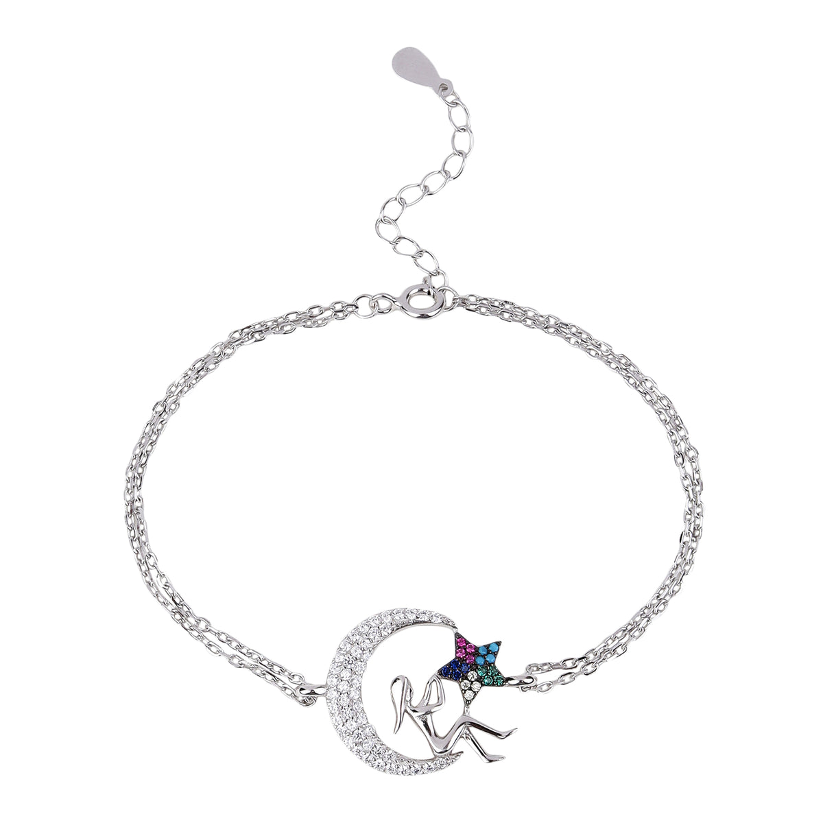 Silver Moon Star bracelet