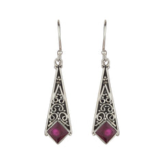 Modern Oxidized Teardrop Silver Earring