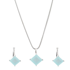 Charming Silver Moonstone Pendant Set - silvermark