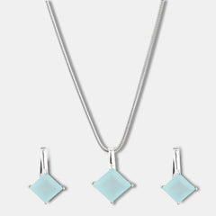 Charming Silver Moonstone Pendant Set - silvermark