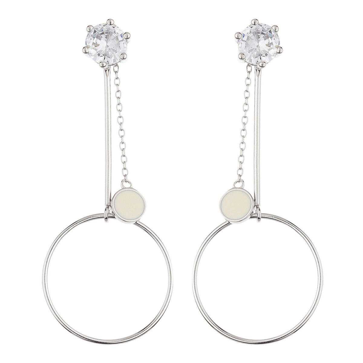 Silver Zircon Droplet Earring - silvermark