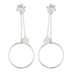 Silver Zircon Droplet Earring - silvermark