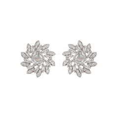 Silver Sunflower Zircon Studs - silvermark