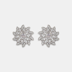 Silver Sunflower Zircon Studs - silvermark