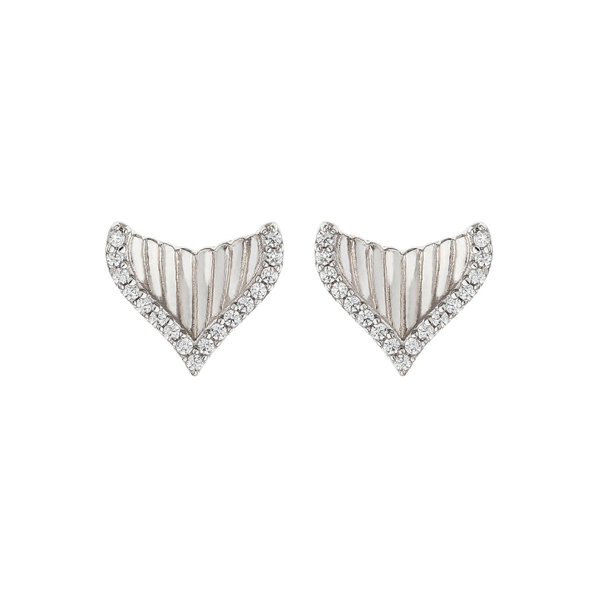 Shiny Barred Lotus Petal Earring - silvermark