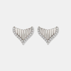 Shiny Barred Lotus Petal Earring - silvermark