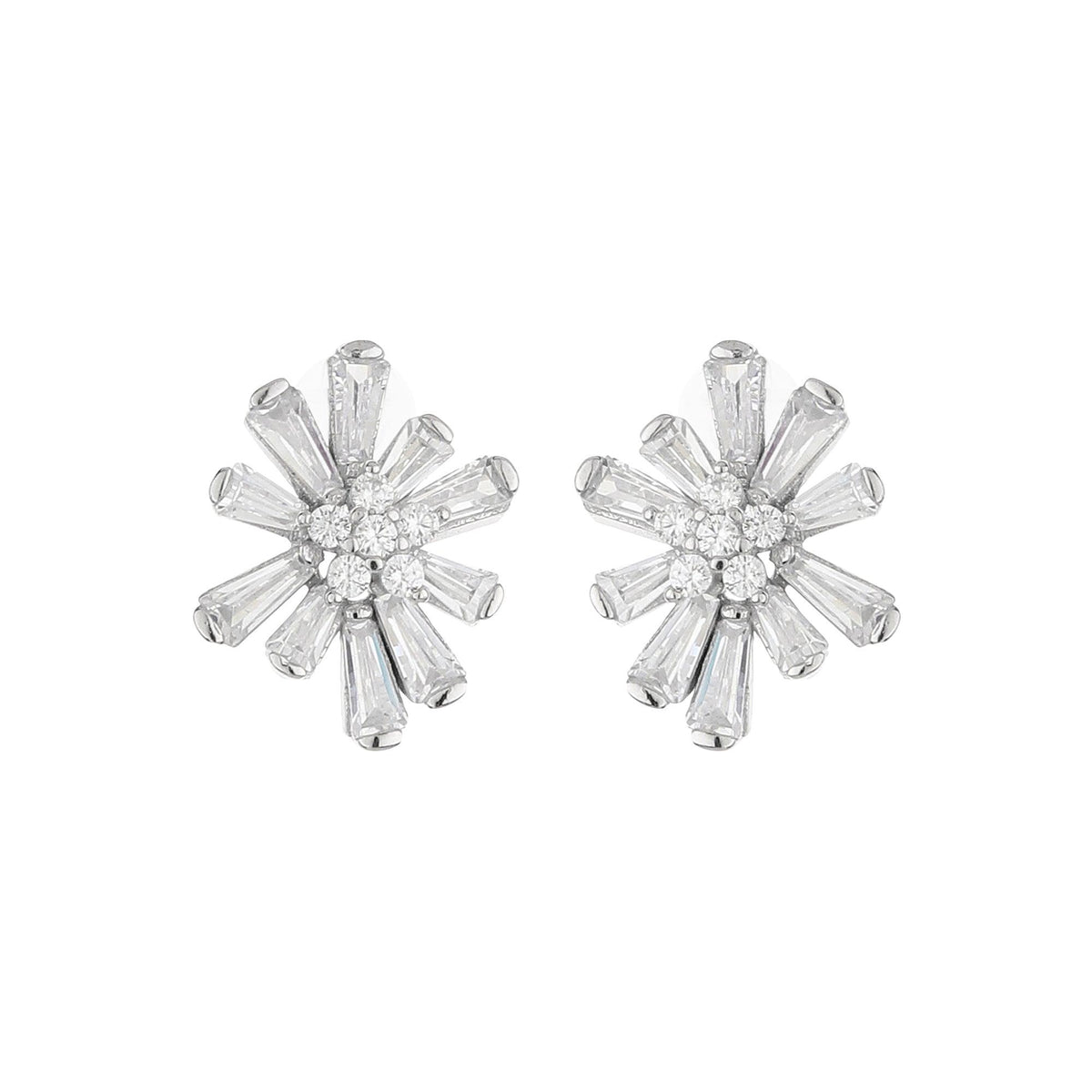 Ice Gem On Snow Bars Silver Studs - silvermark