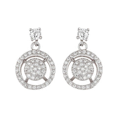 Fashionable Double Halo Stone Earrings - silvermark
