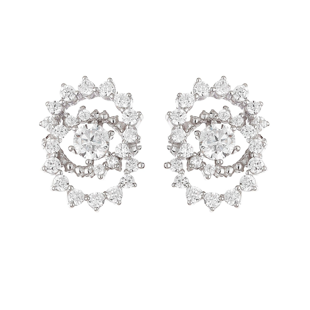 Designer Double Threaded Floral Earring - silvermark