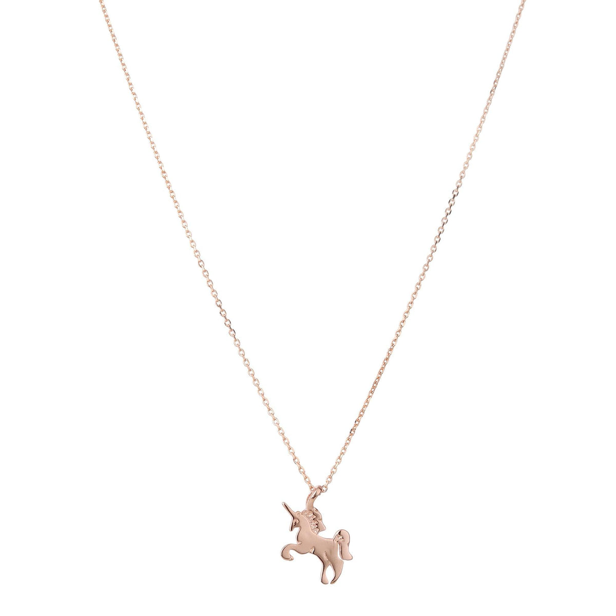 Solid Rose Gold Unicorn Pendant - silvermark