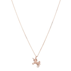 Solid Rose Gold Unicorn Pendant - silvermark