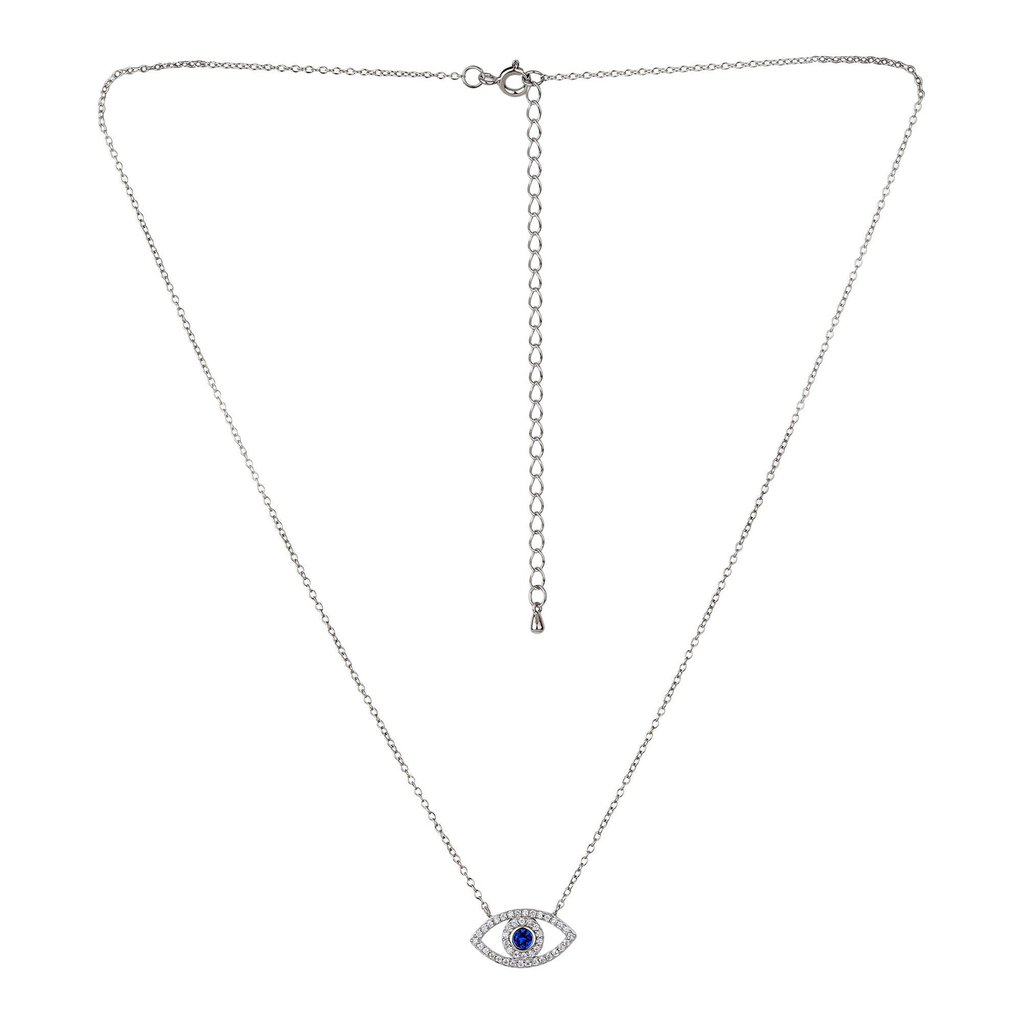 Evil Eye Silver Stoned Pendant - silvermark