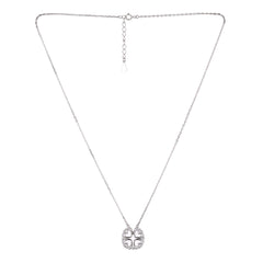 Sterling Silver Heart Crystal Foldable Necklace - silvermark