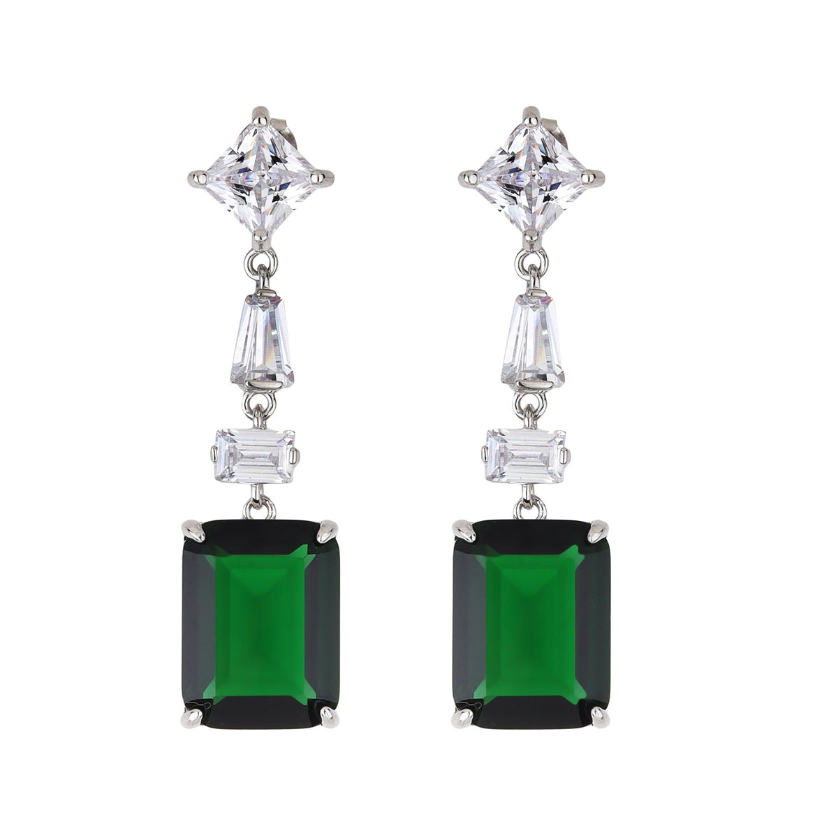 Green Stud Earrings - silvermark