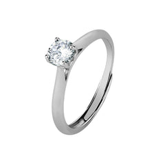 The Classy Single Stoned Adjustable Ring - silvermark