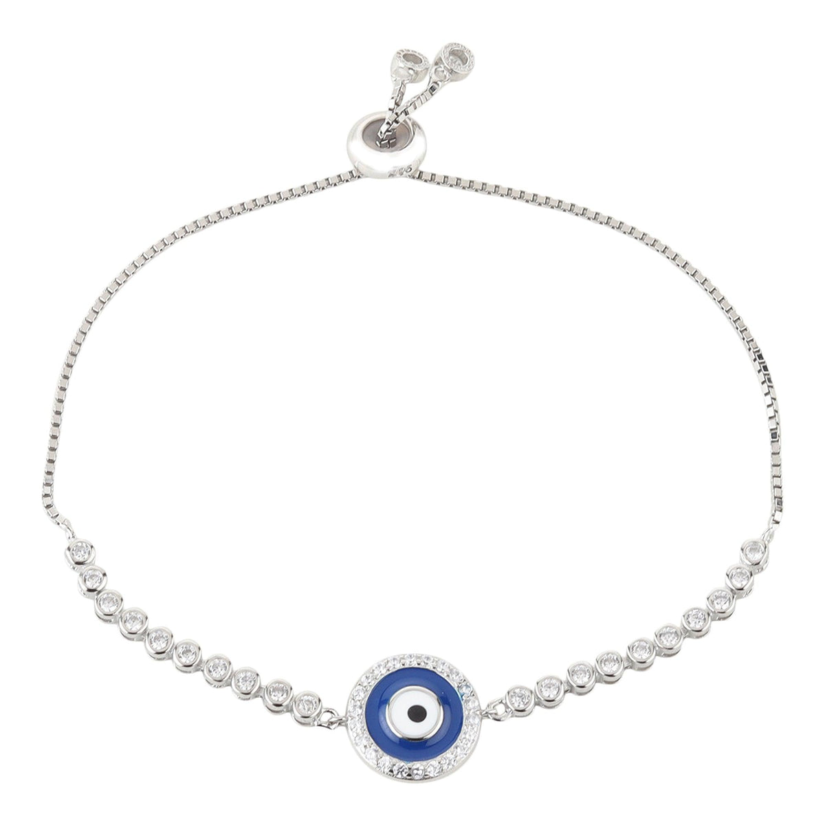 Evil Eye Silver Link Chain Bracelet - silvermark